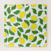 Bright Lemons Green Blätter Pattern Puzzle (Horizontal)