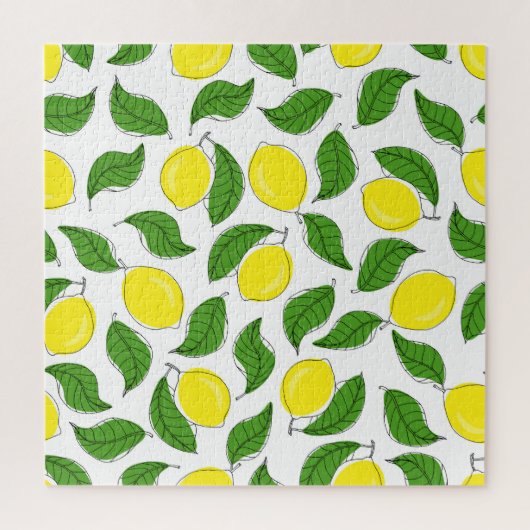 Bright Lemons Green Blätter Pattern Puzzle (Vertikal)