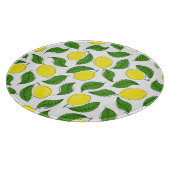 Bright Lemons Green Blätter Pattern Schneidebrett (Ecke)