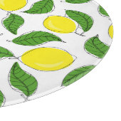 Bright Lemons Green Blätter Pattern Schneidebrett (Ecke)