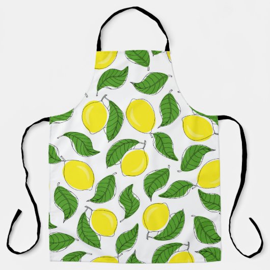 Bright Lemons Green Blätter Pattern Schürze (Vorderseite)