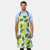 Bright Lemons Green Blätter Pattern Schürze (Getragen)