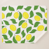 Bright Lemons Green Blätter Pattern Sherpadecke (Vorderseite (Horizontal))