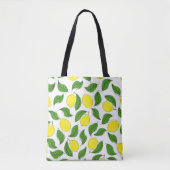Bright Lemons Green Blätter Pattern Tasche (Vorderseite)