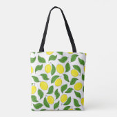 Bright Lemons Green Blätter Pattern Tasche (Rückseite)