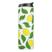 Bright Lemons Green Blätter Pattern Thermosbecher (Nach links gedreht)