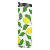 Bright Lemons Green Blätter Pattern Thermosbecher (Nach rechts gedreht)