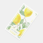 Bright Lemons und Blätter - Benutzerdefinierter Te Serviette (Ecke)