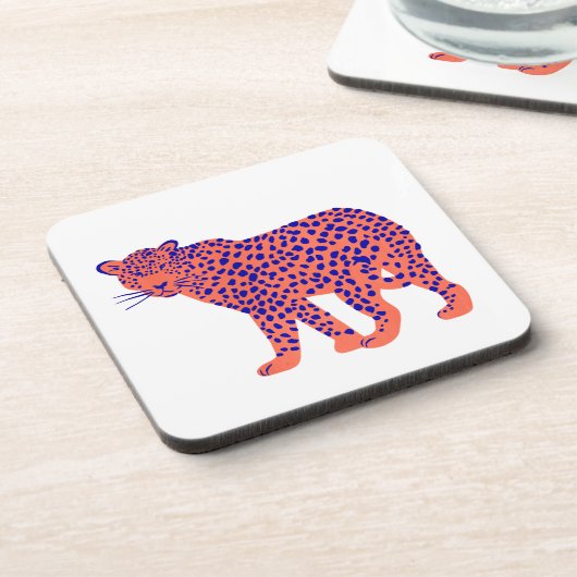 Bright Leopard Getränkeuntersetzer (Linke Seite)