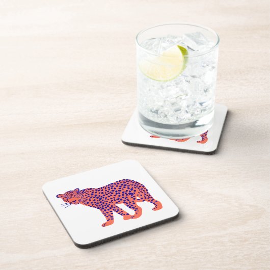 Bright Leopard Getränkeuntersetzer (Rechte Seite)