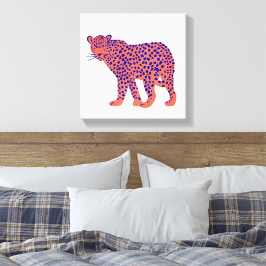 Bright Leopard Leinwanddruck (Insitu (Schlafzimmer))