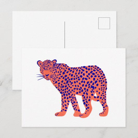 Bright Leopard Postkarte (Vorne/Hinten)