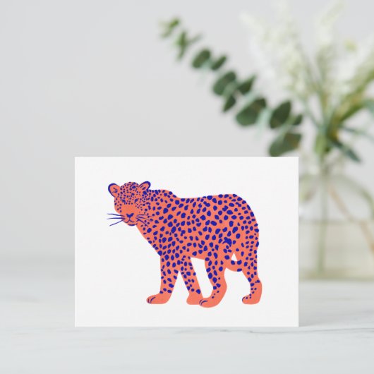 Bright Leopard Postkarte (Stehend Vorderseite)