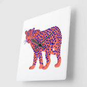 Bright Leopard Quadratische Wanduhr (Winkel)