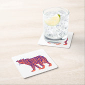 Bright Leopard Rechteckiger Pappuntersetzer (Vor Ort)