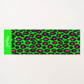 Bright leopard skin monogram name Yoga Mat Yogamatte (Vorderseite (Horizontal))