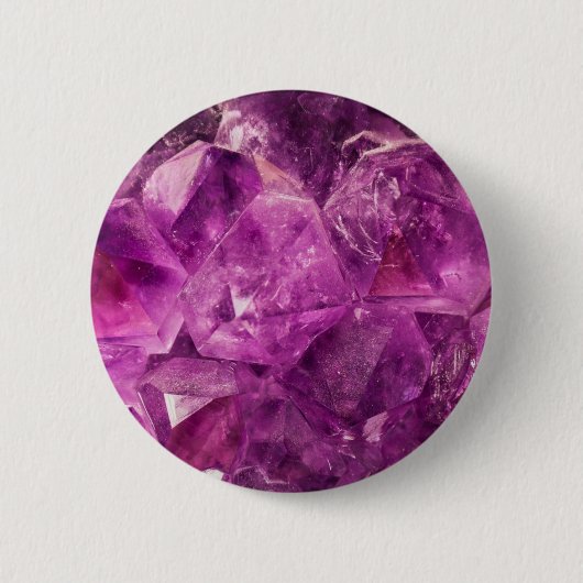 Bright Lila Amethyst Crystal Cluster Button (Vorderseite)