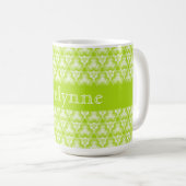 Bright Lime Green Spirale individuell anpassbar Kaffeetasse (VorderseiteRechts)