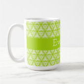 Bright Lime Green Spirale individuell anpassbar Kaffeetasse (Links)