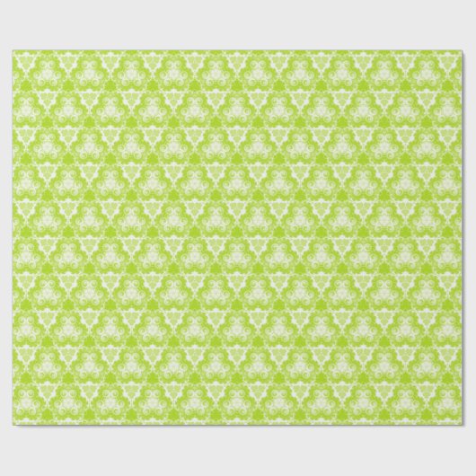 Bright Lime Green Spirale Muster Geschenkpapier (Flach)
