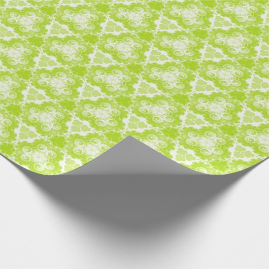 Bright Lime Green Spirale Muster Geschenkpapier (Ecke)