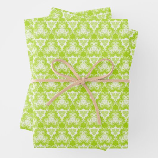 Bright Lime Green Spirale Muster Geschenkpapier Set (Beispiel)