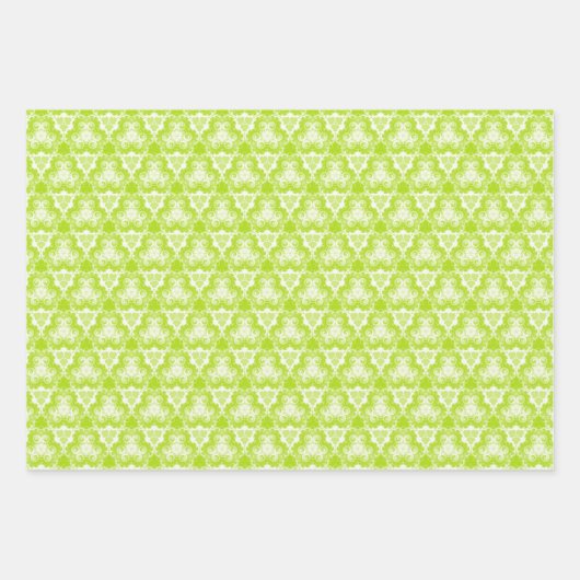 Bright Lime Green Spirale Muster Geschenkpapier Set (Vorderseite)