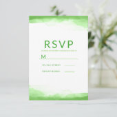 Bright Lime Green Watercolor Modernes Wedding RSVP (Stehend Vorderseite)