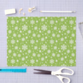 Bright Lime Green Winter White Snowflake Muster Seidenpapier (Handwerk)