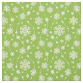 Bright Lime Green Winter White Snowflake Muster Stoff (Muster)