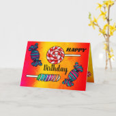 Bright Lollipop Candy Sweet Leckerei Happy Birthda Karte (Gelbe Blume)