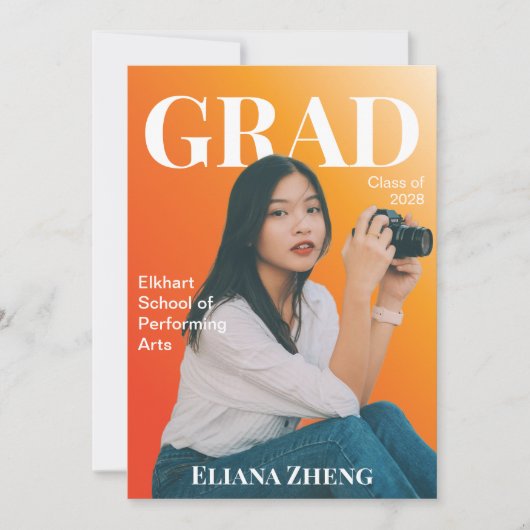 Bright Magazine Style Graduation Announcement Einladung (Vorderseite)