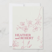 Bright Magenta Fun Floral Botanical Boho Hochzeit Einladung (Vorderseite)