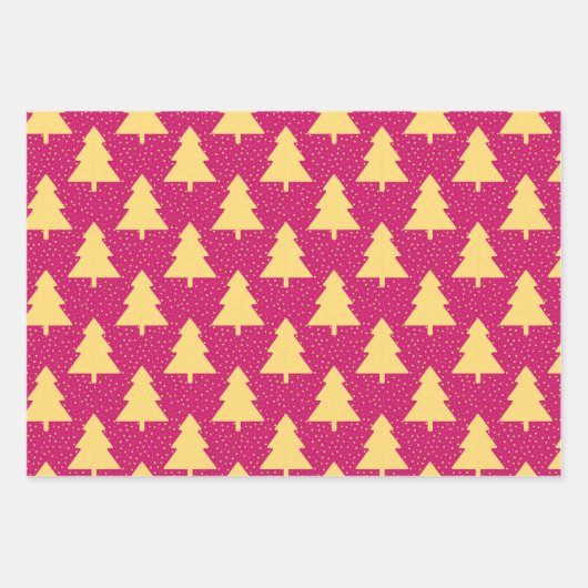 Bright Magenta Pink Modern Girly Minimalist Geschenkpapier Set (Vorderseite 3)