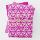 Bright Magenta Pink Spiral Pattern w/Solids Geschenkpapier Set (Beispiel)