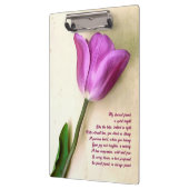 Bright Magenta Tulip Poetic Klemmbrett (Links)