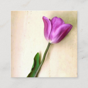 Bright Magenta Tulip Poetic Quadratische Visitenkarte