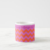 Bright Magenta und Orange Chevrons Espressotasse (Vorderseite)