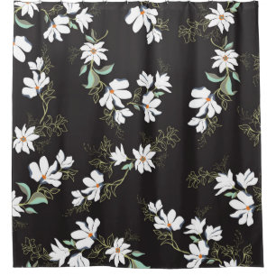 Bright Magnolia Seamless Pattern Duschvorhang