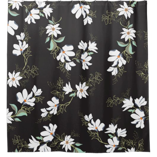 Bright Magnolia Seamless Pattern Duschvorhang (Vorderseite)