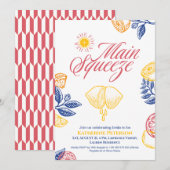 Bright Main Squeeze Citrus Bridal Shower Einladung (Vorne/Hinten)