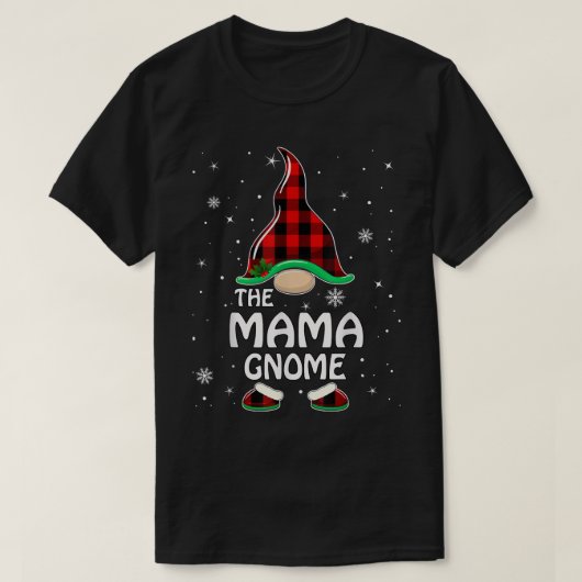 Bright Mama Gnome Buffalo Kariert Matching Family T-Shirt (Design vorne)