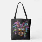 BRIGHT MARDI GRAS MASK MIT FEATHERS TASCHE (Rückseite)
