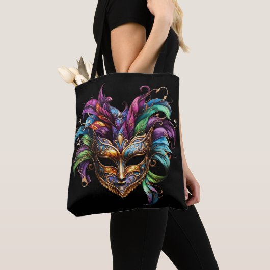 BRIGHT MARDI GRAS MASK MIT FEATHERS TASCHE (Von Nahem)