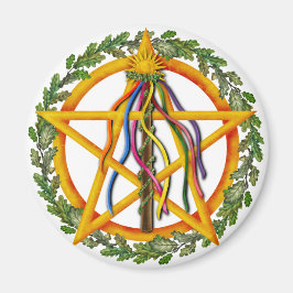 Bright Maypole Beltane Sun Pentagramm Pagan Holida Magnet