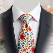  Bright Meadow Flower Pattern Krawatte