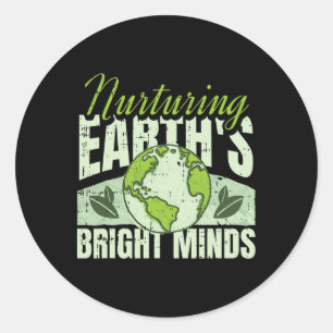 Bright Minds Earth Day Environmental Nature Enviro Runder Aufkleber