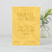 Bright Minimalist Citrus Bridal Shower invite Einladung (Stehend Vorderseite)