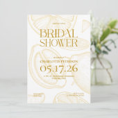 Bright Minimalist Citrus Bridal Shower invite Einladung (Stehend Vorderseite)