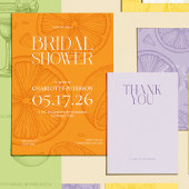 Bright Minimalist Citrus Bridal Shower invite Einladung